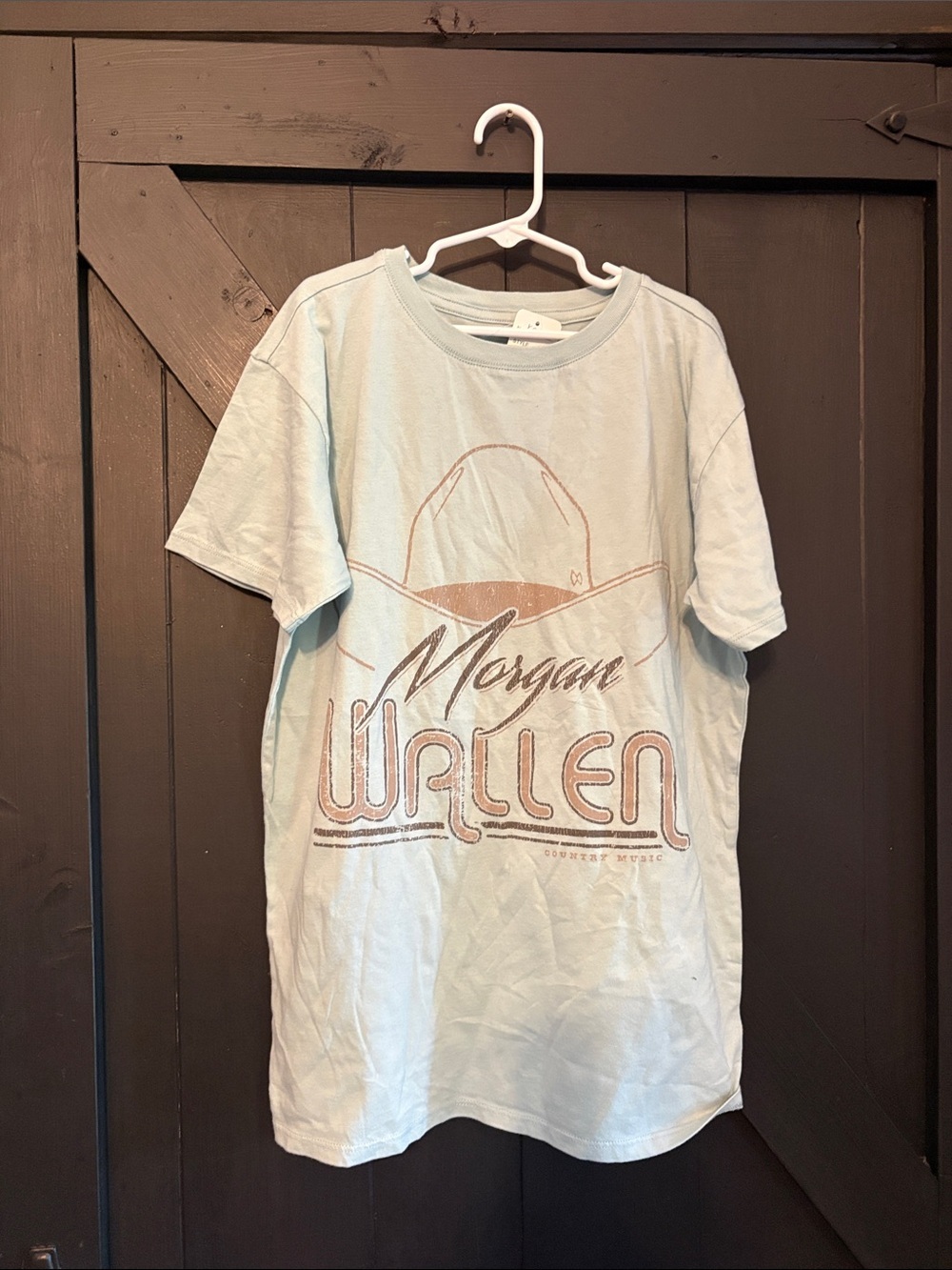 Morgan Wallen Light Blue Short Sleeve Graphic Tee